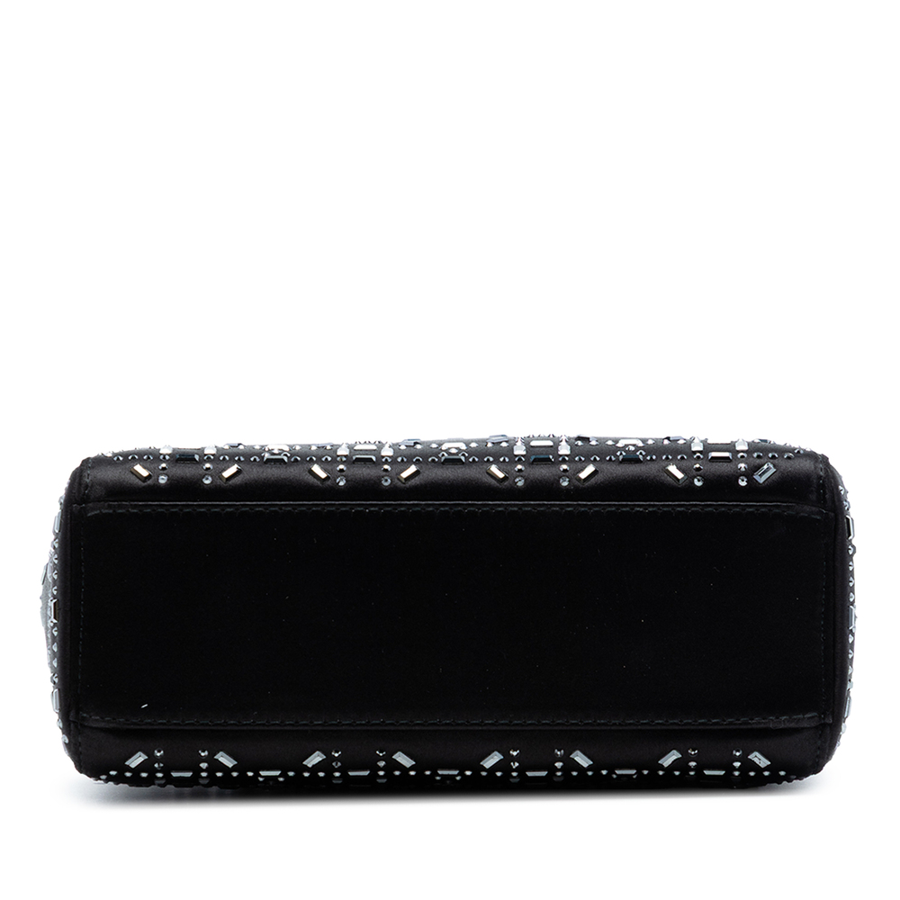 Pre-Loved Dior Mini Satin Cannage Crystal Embellished Lady Dior - Picture 3 of 7